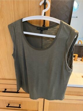 White House Black Market Olive Scoop Neck Sleeveless Tank